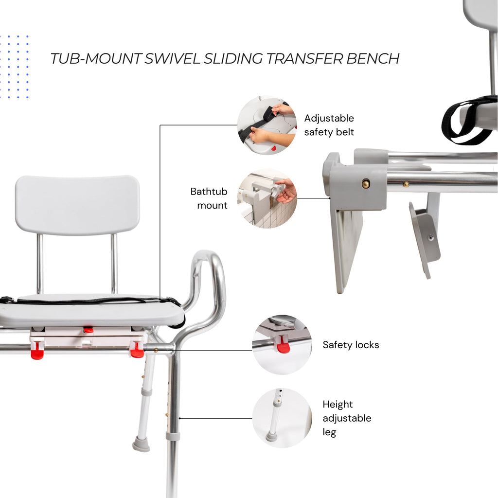 Sliding Tub Transfer Bench with Swivel Seat A268