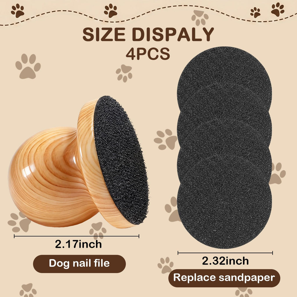 Dog Nail File Grinder Board with 4-Pack Replaceable Sandpaper Discs X59403