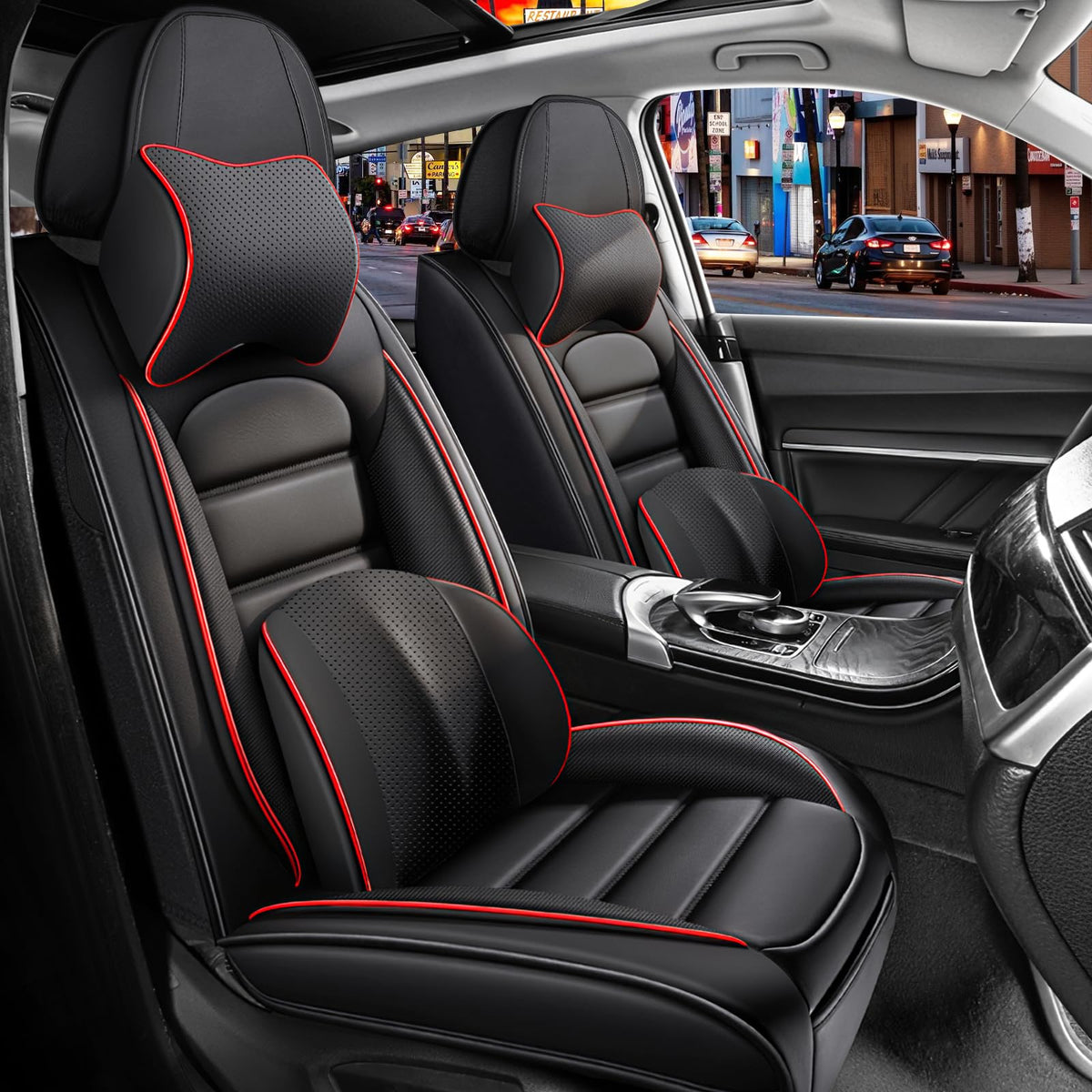 Waterproof Leather Car Seat Covers Set of 5 V24588