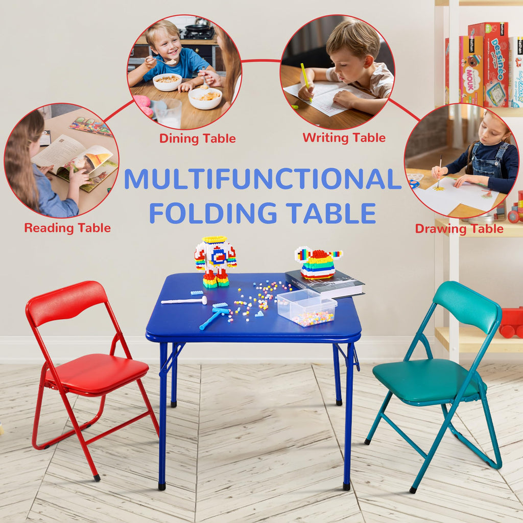 Kids Folding Square Table with Vinyl Padded Top, Blue O92179