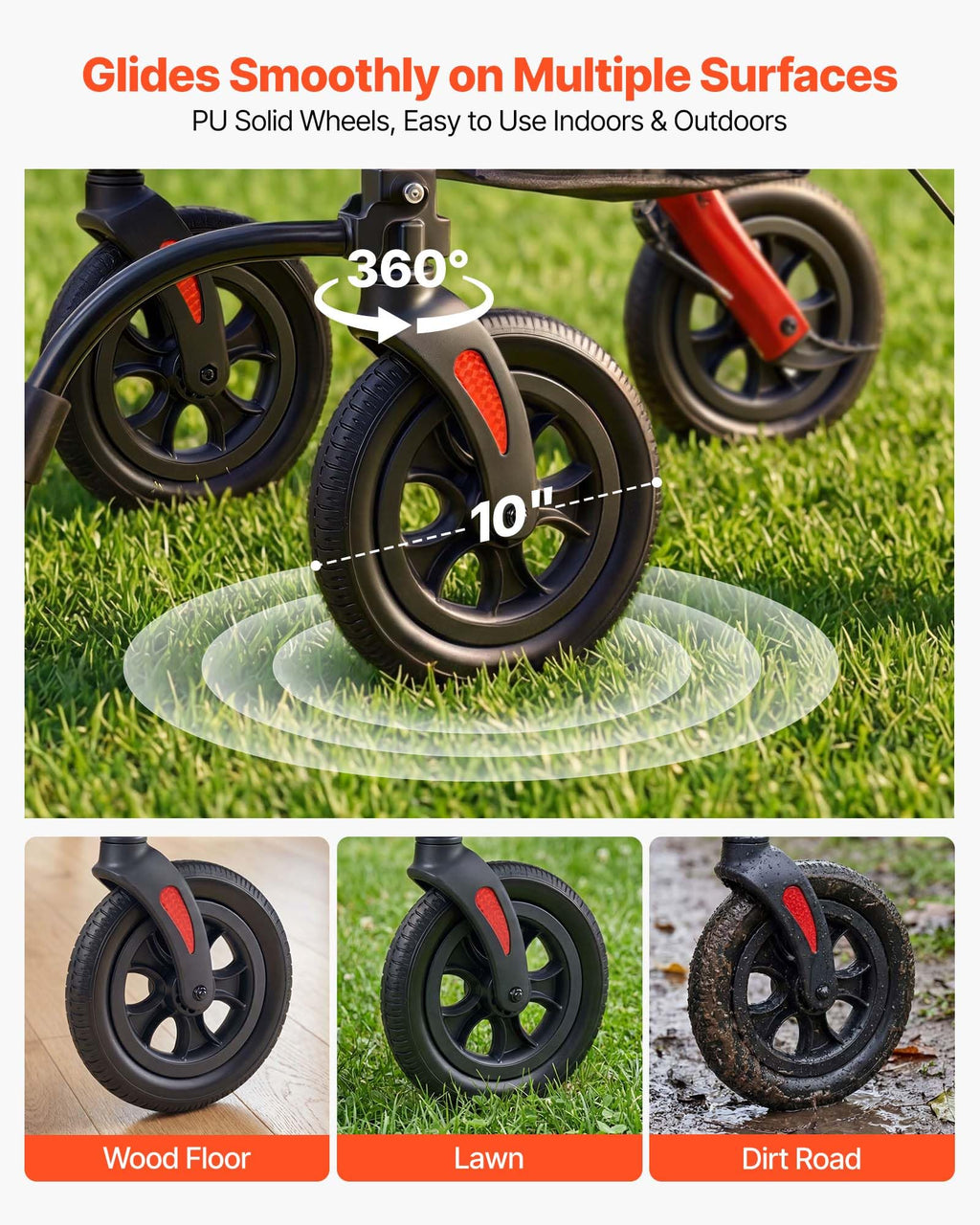 2-in-1 Foldable Aluminum Rollator Walker & Transport Chair R235