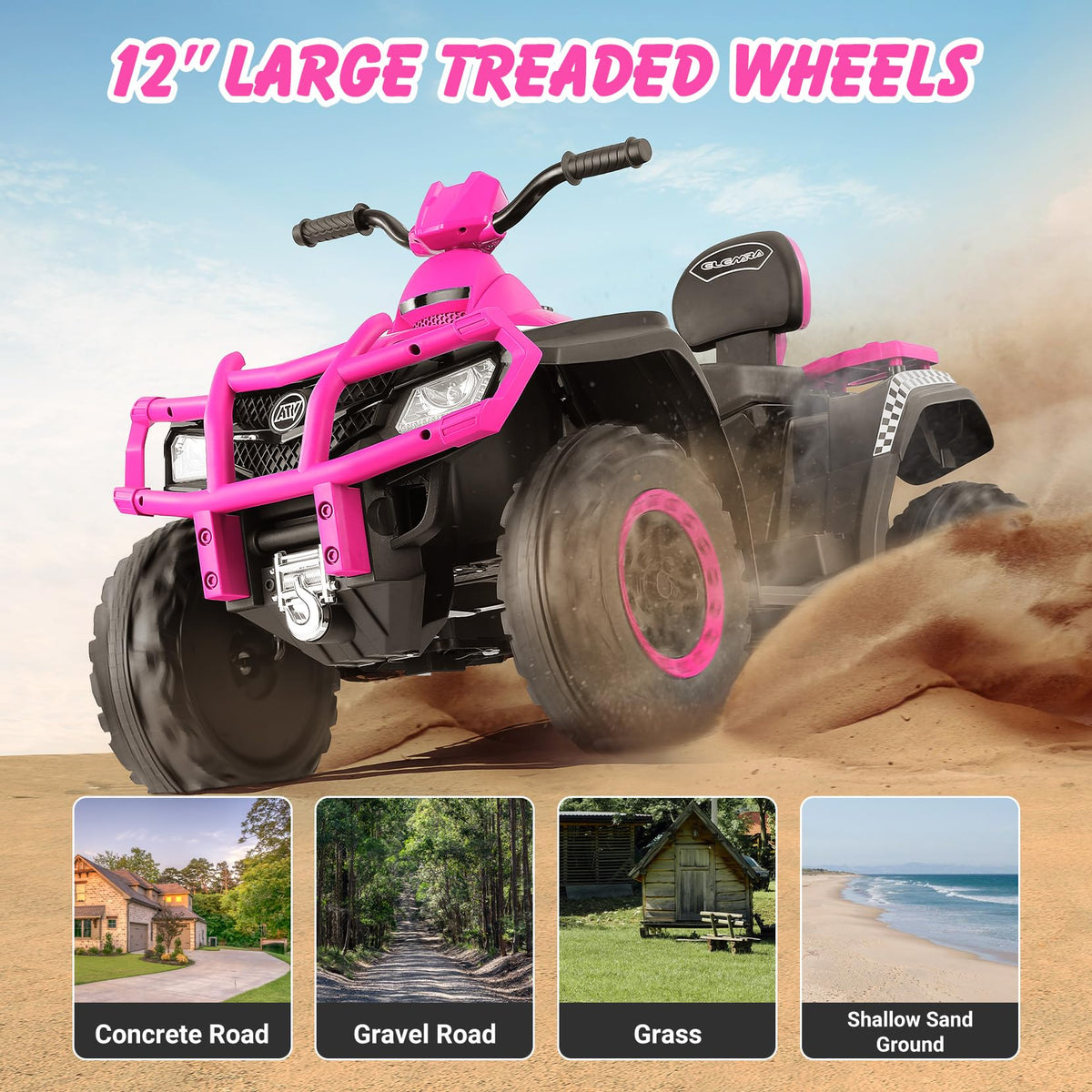 24V 2 Seater 4WD Off-Road Ride on ATV H876