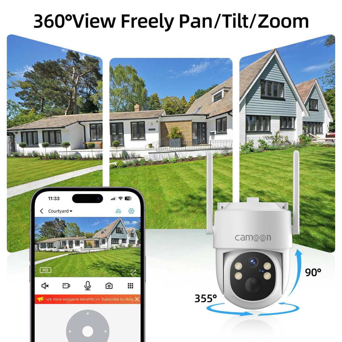 Solar Security Cameras Wireless Outdoor 4 Cameras G350764