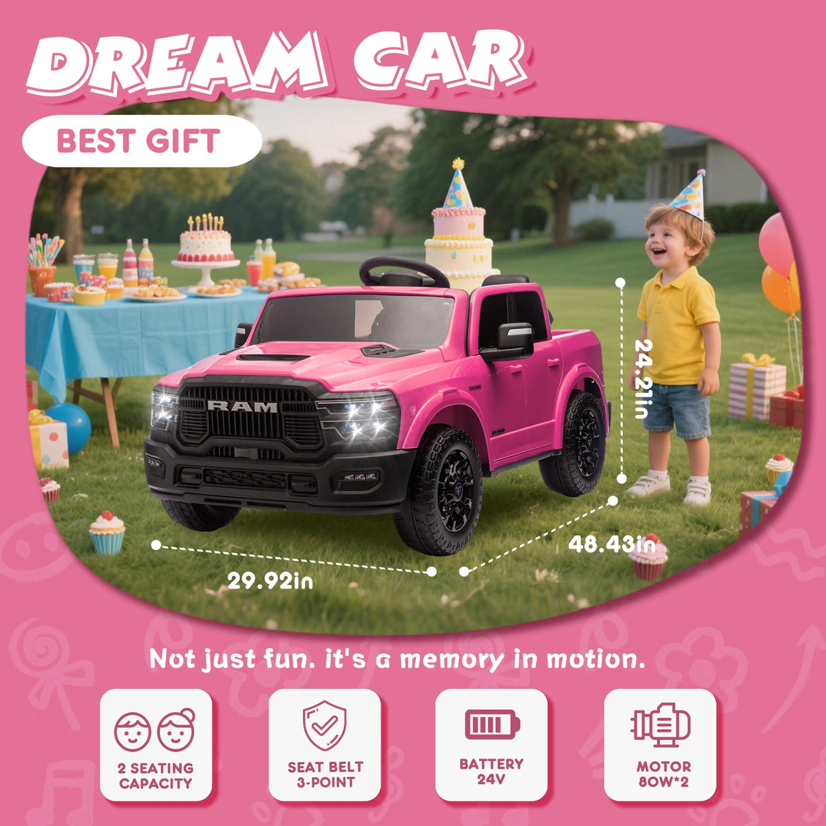 24V 160W 2 Seater Ride On Truck with Remote Control A93005