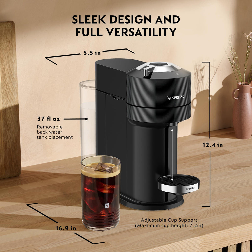 Black Coffee Machine with Milk Frother H3648