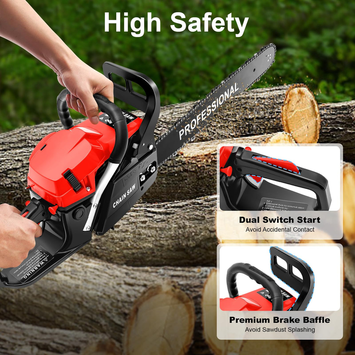 20-Inch 2-Stroke Gas Chainsaw with Tool Bag X59183