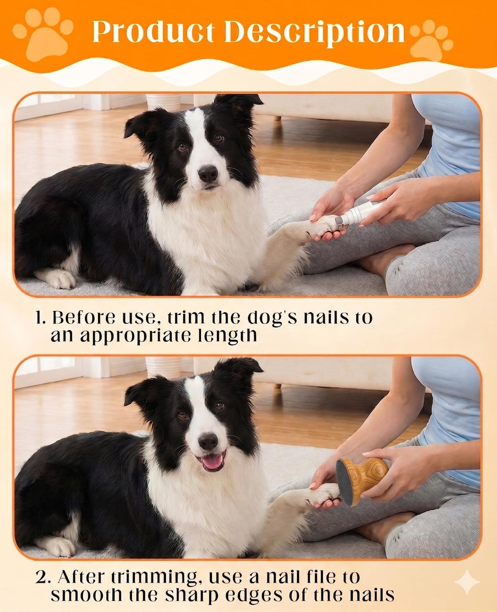Dog Nail File Grinder Board with 4-Pack Replaceable Sandpaper Discs X59403