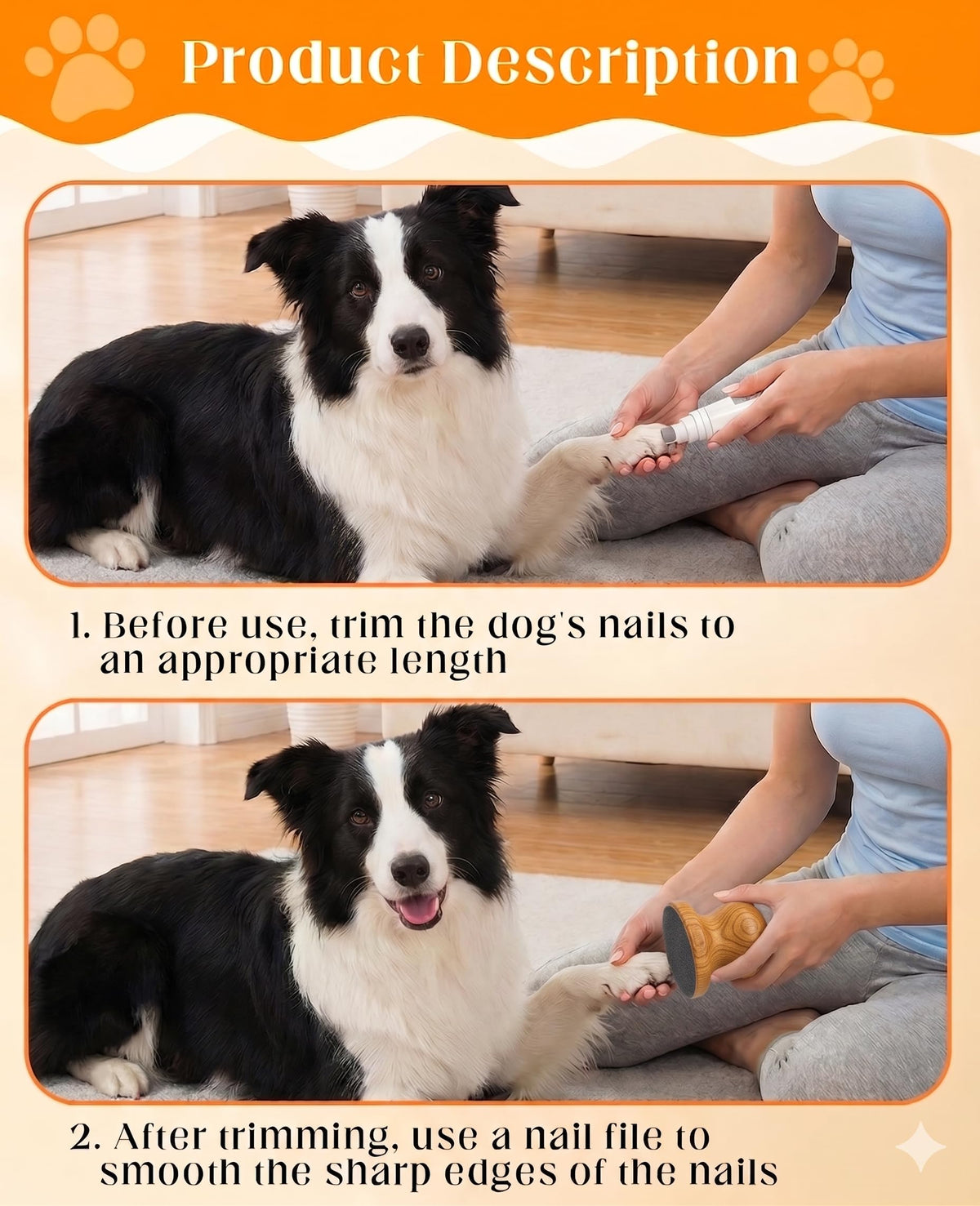 Dog Nail File Grinder Board with 4-Pack Replaceable Sandpaper Discs X59403