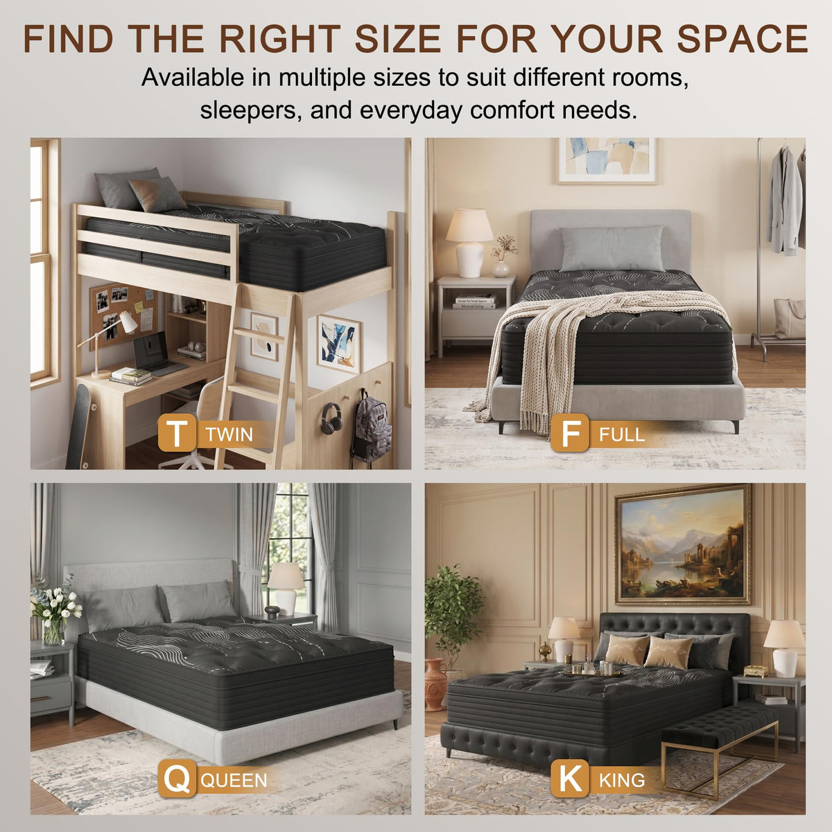 Full Size 12 Inch Hybrid Memory Foam Mattress K255