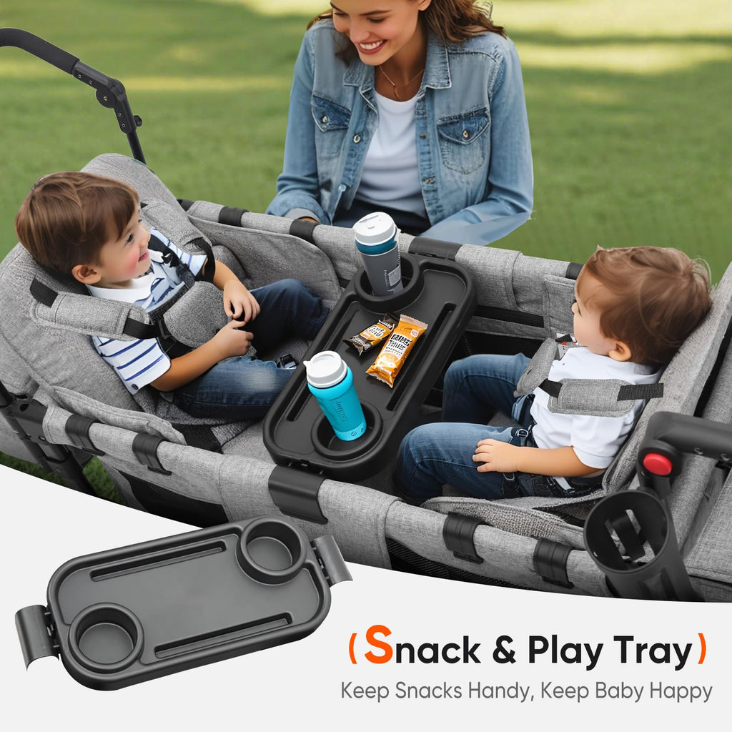 4-in-1 Wagon Stroller with Convertible Seats and Canopy B577737