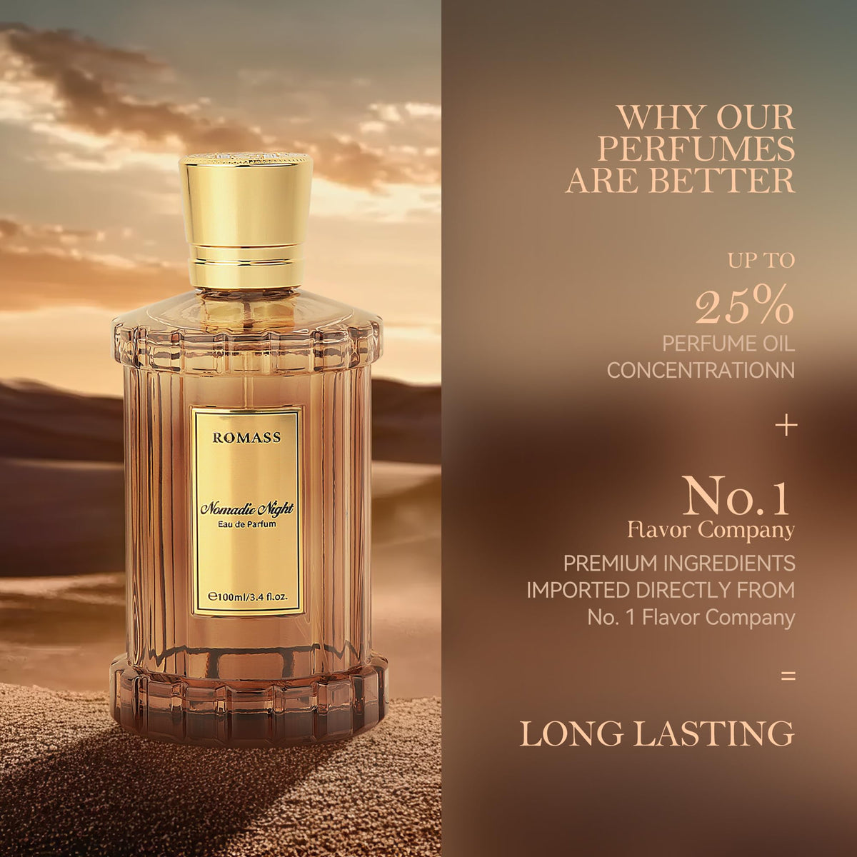 Long Lasting Unisex Oud Eau de Parfum 3.4oz U738