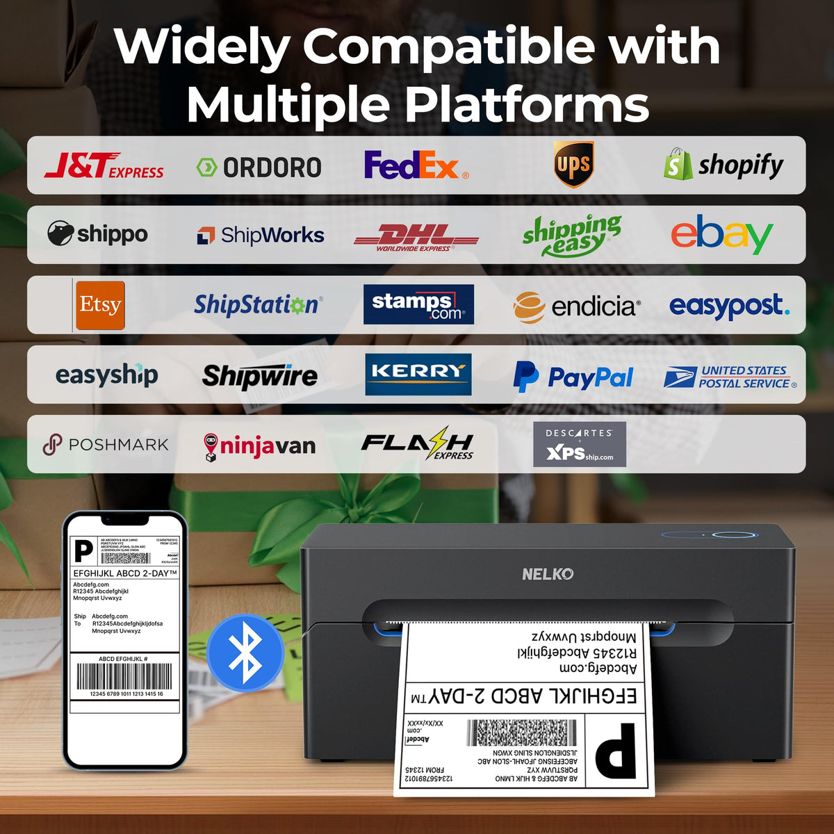 Bluetooth Thermal Shipping Label Printer U469