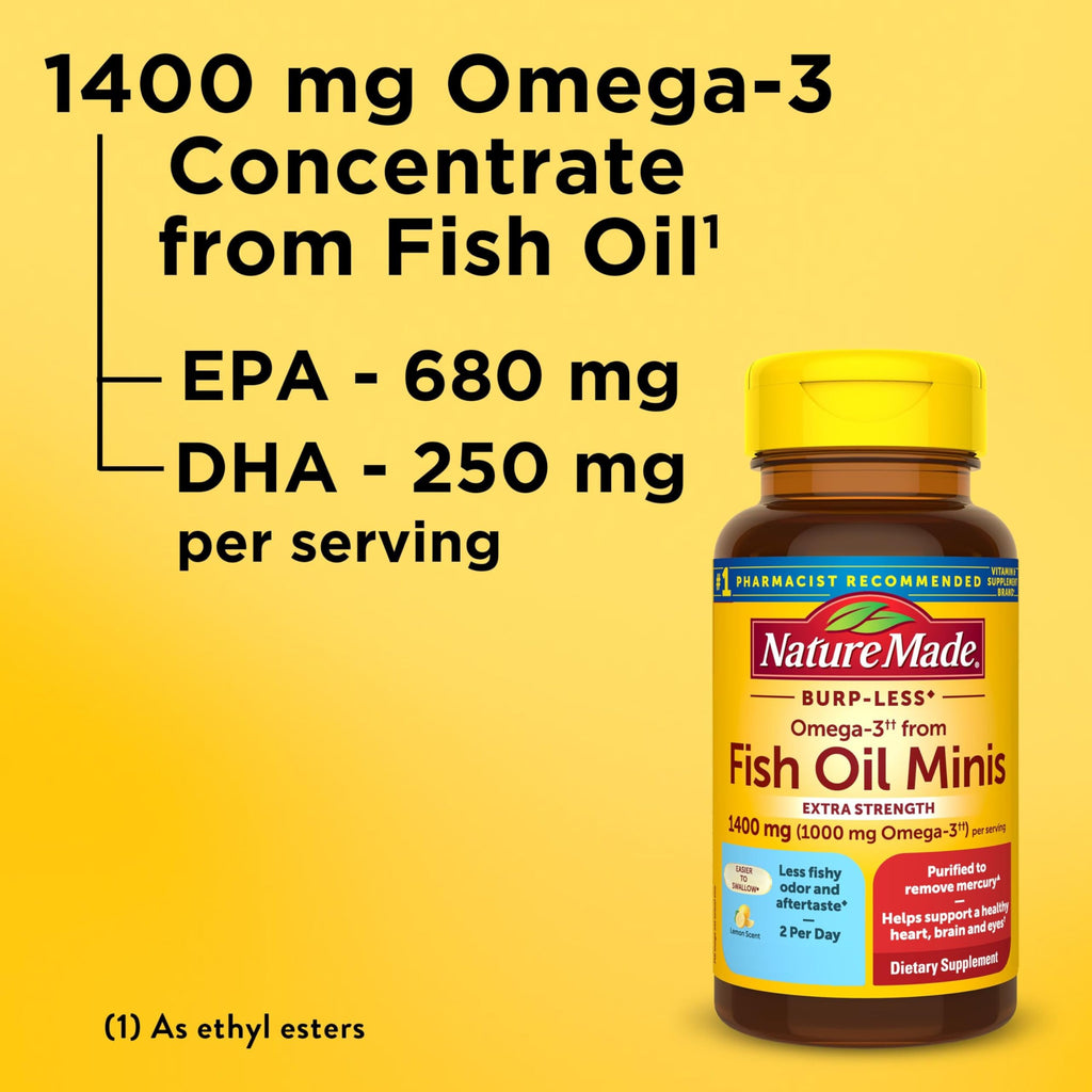 Fish Oil Omega 3 1400 mg Minis 60 Softgels Q817