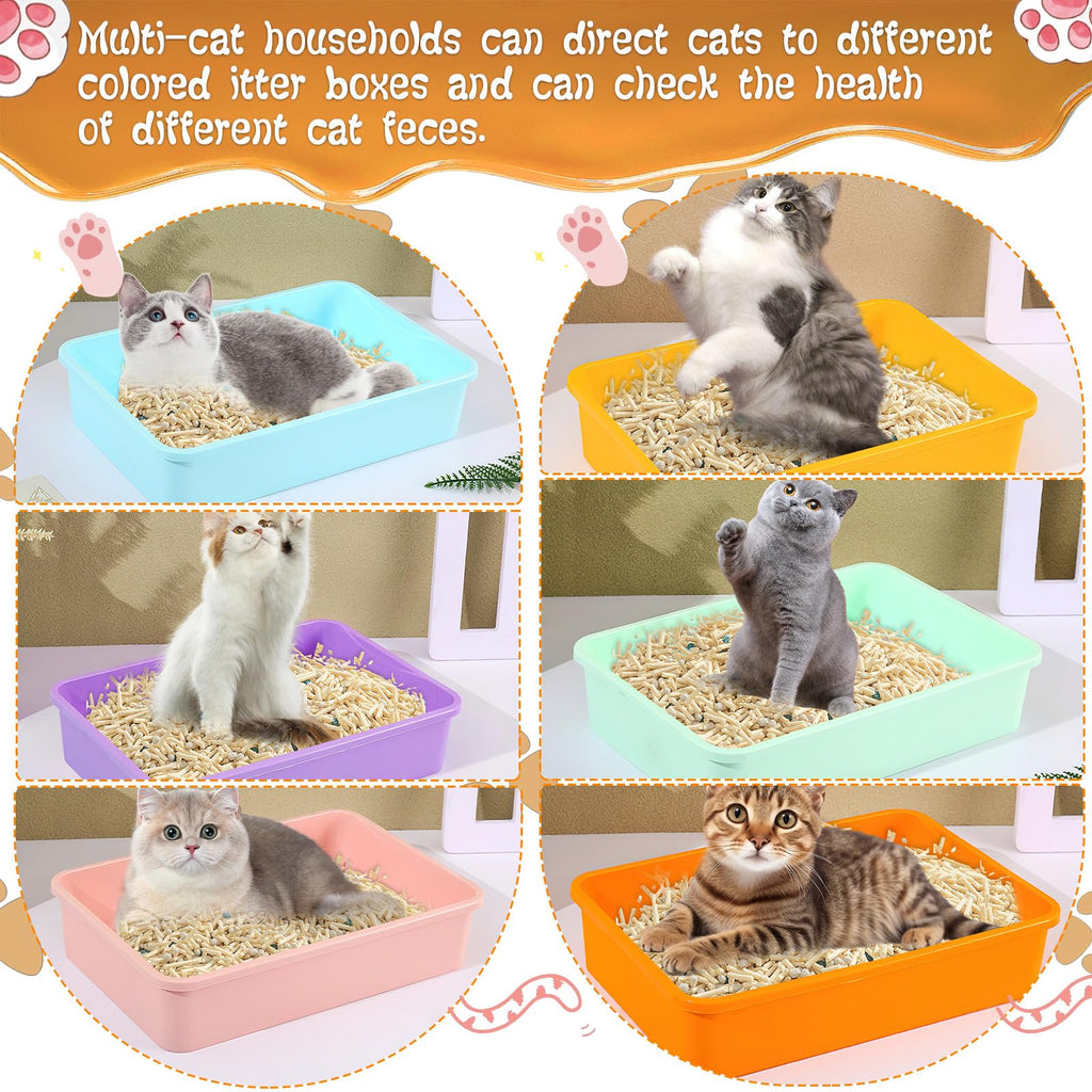 6 Pcs Plastic Kitten Litter Box Set with Scooper N645225