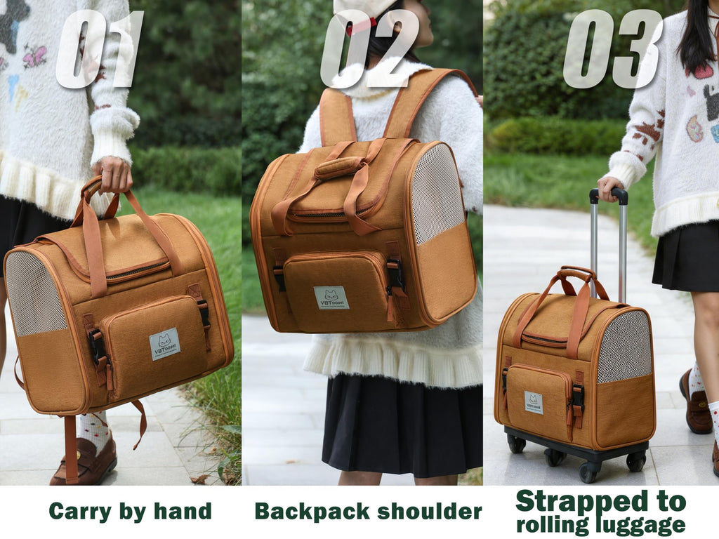Brown Expandable Cat Backpack H324179