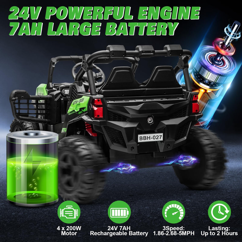 Green 24V 2 Seater Ride on Car I69948