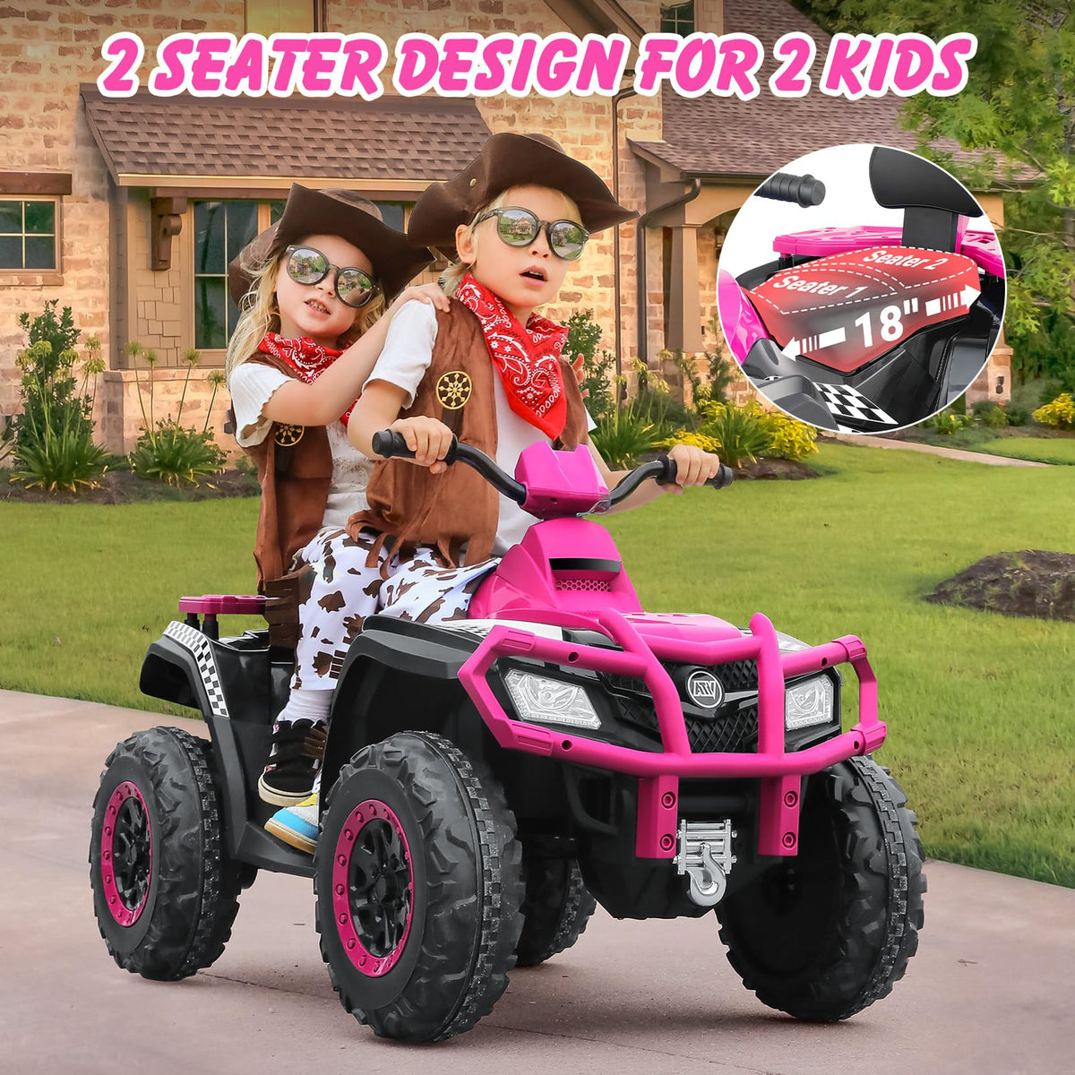 24V 2 Seater 4WD Off-Road Ride on ATV H876