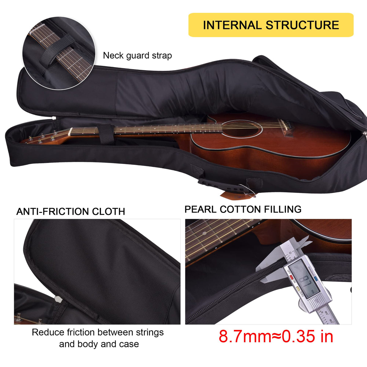 36 Inch Acoustic Guitar Case Soft Padded Gig Bag C76823