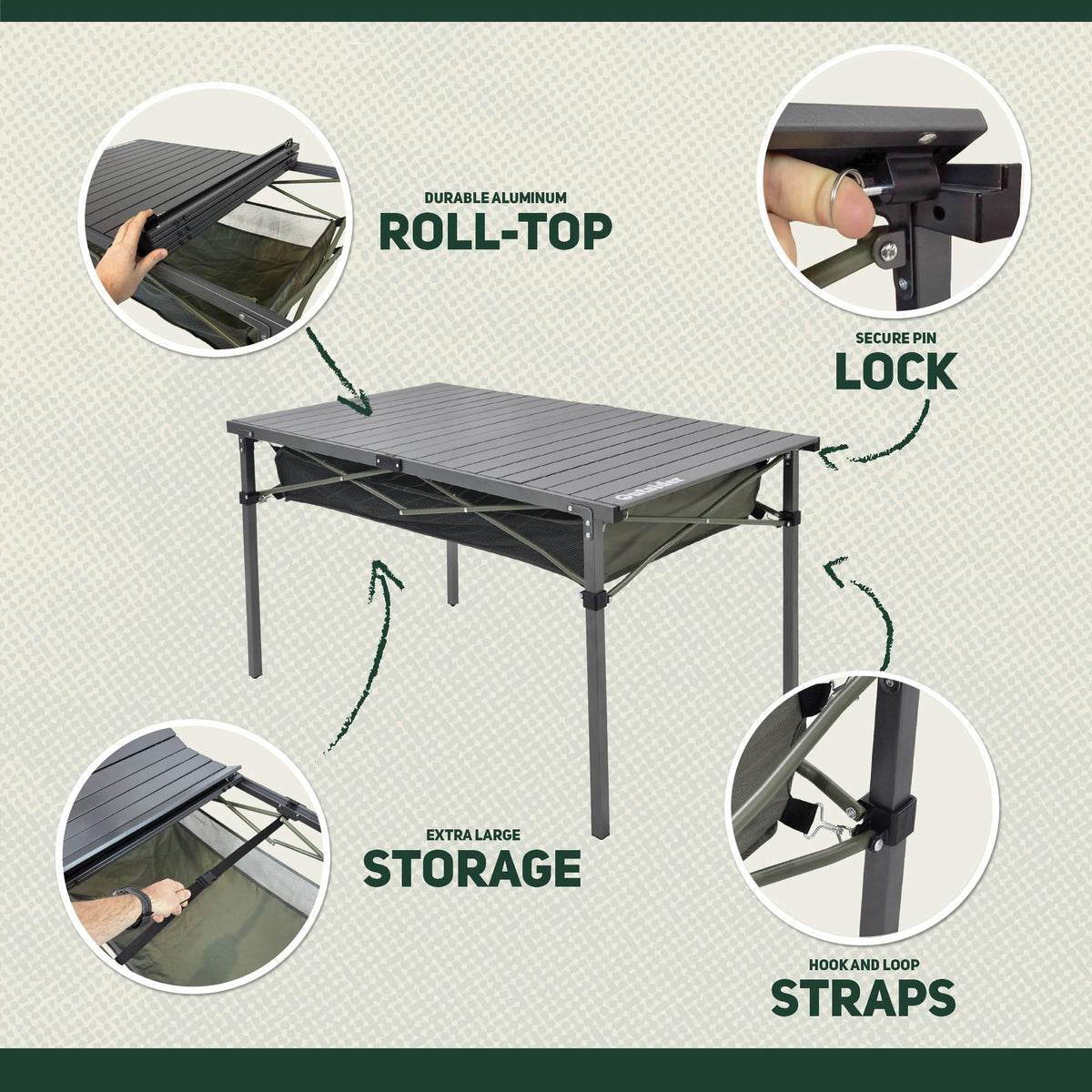 Portable Aluminum Camping Table W657279