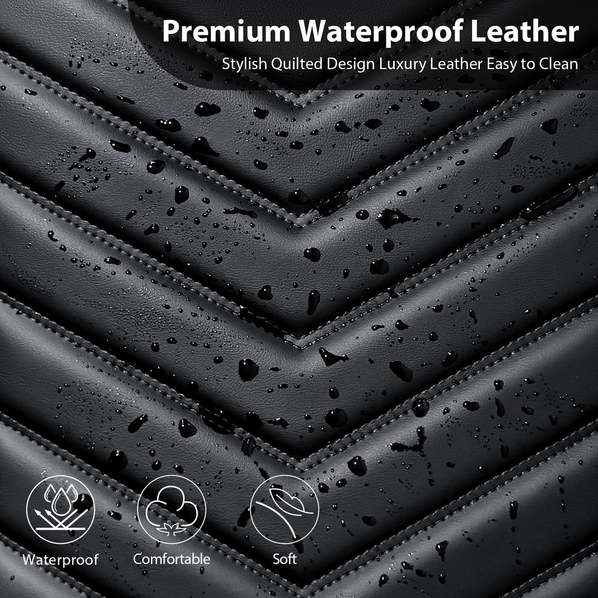 3D Foam Faux Leather Seat Covers Full Set U302890