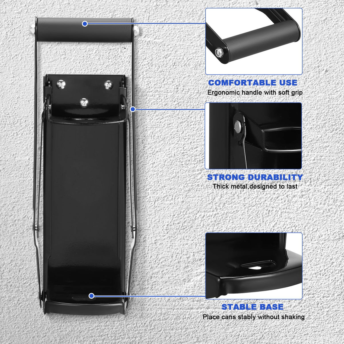 Heavy Duty Wall Mounted Soda Can Crusher with Bottle Opener Z819762