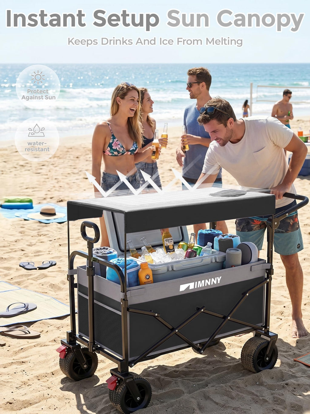 Collapsible Wagon with Canopy Black Q970