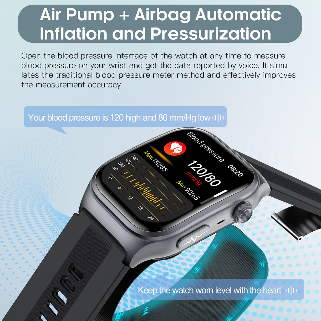 Black Blood Pressure Smart Watch Fitness Tracker R2807