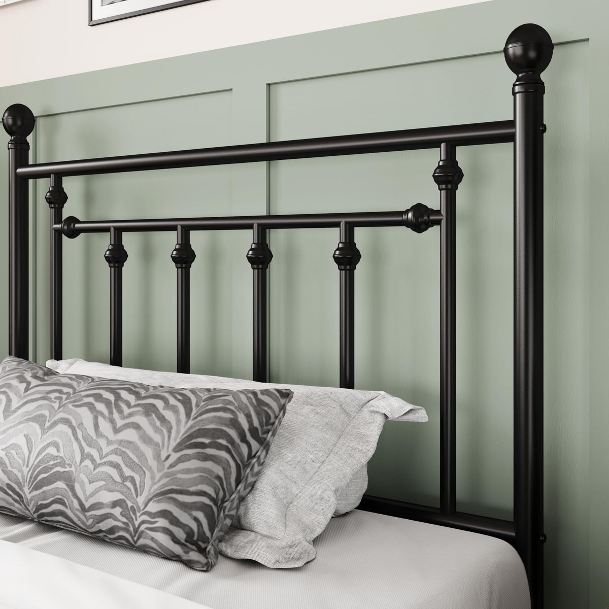 14'' Twin Size Black Metal Platform Bed Frame Y1074
