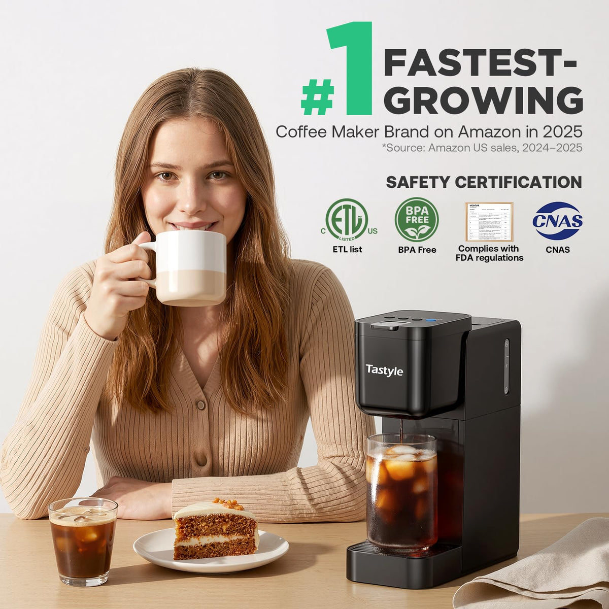 Single Serve Coffee Maker Hot and Iced Black X253