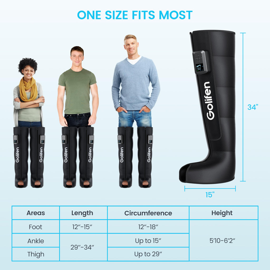 Cordless Leg Compression Massager with 5 Air Chambers X1011