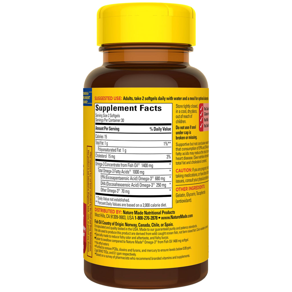 Fish Oil Omega 3 1400 mg Minis 60 Softgels Q817