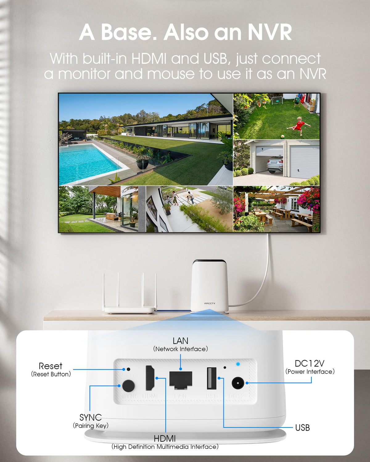 360° PTZ Wireless Solar Security Cameras System 6-Cam-kit with NVR Y849444