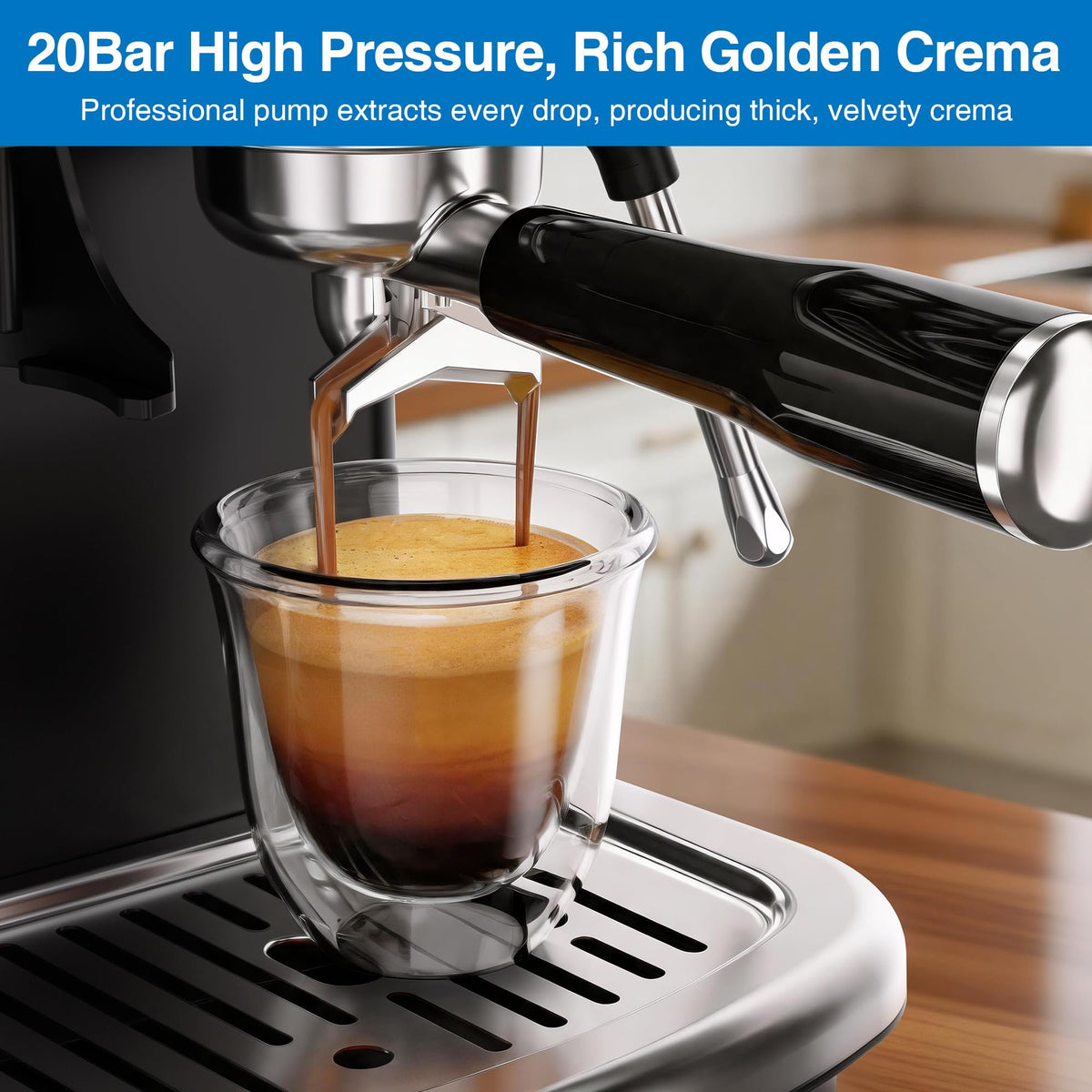 Espresso Machine with Grinder, PID & Programmable Settings, Black W6080
