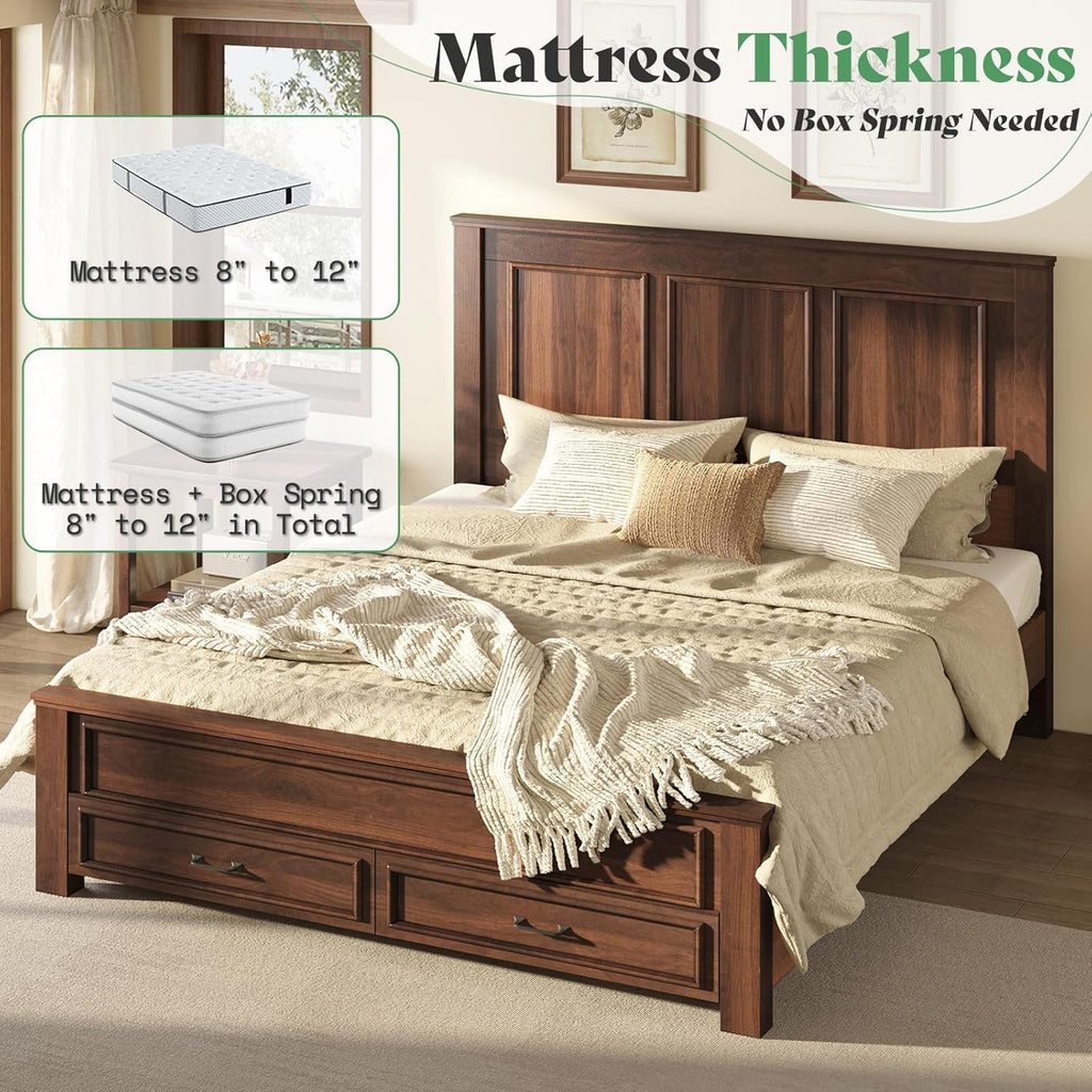 52.2" Full Size Farmhouse Bed Frame with Headboard Z219997