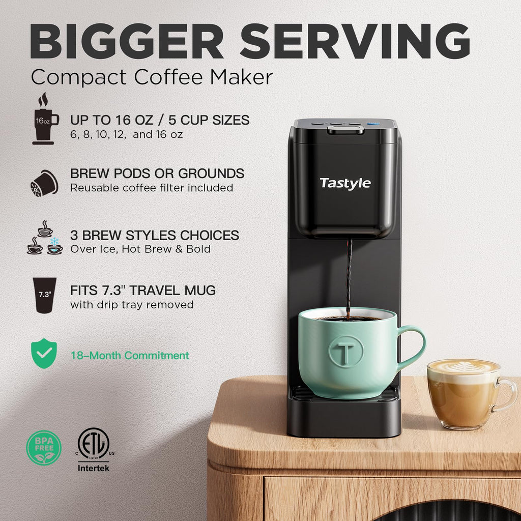 Single Serve Coffee Maker Hot and Iced Black X253
