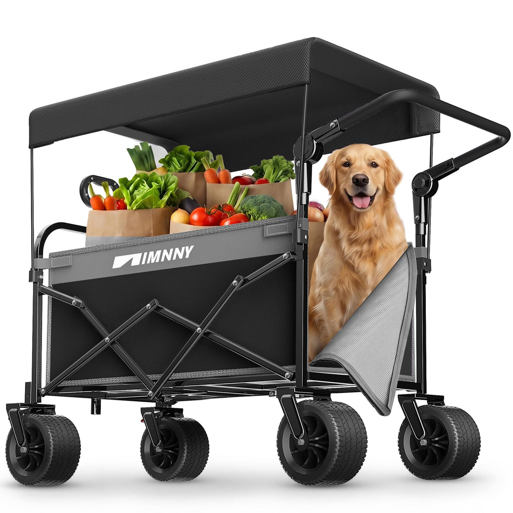Collapsible Wagon with Canopy Black Q970