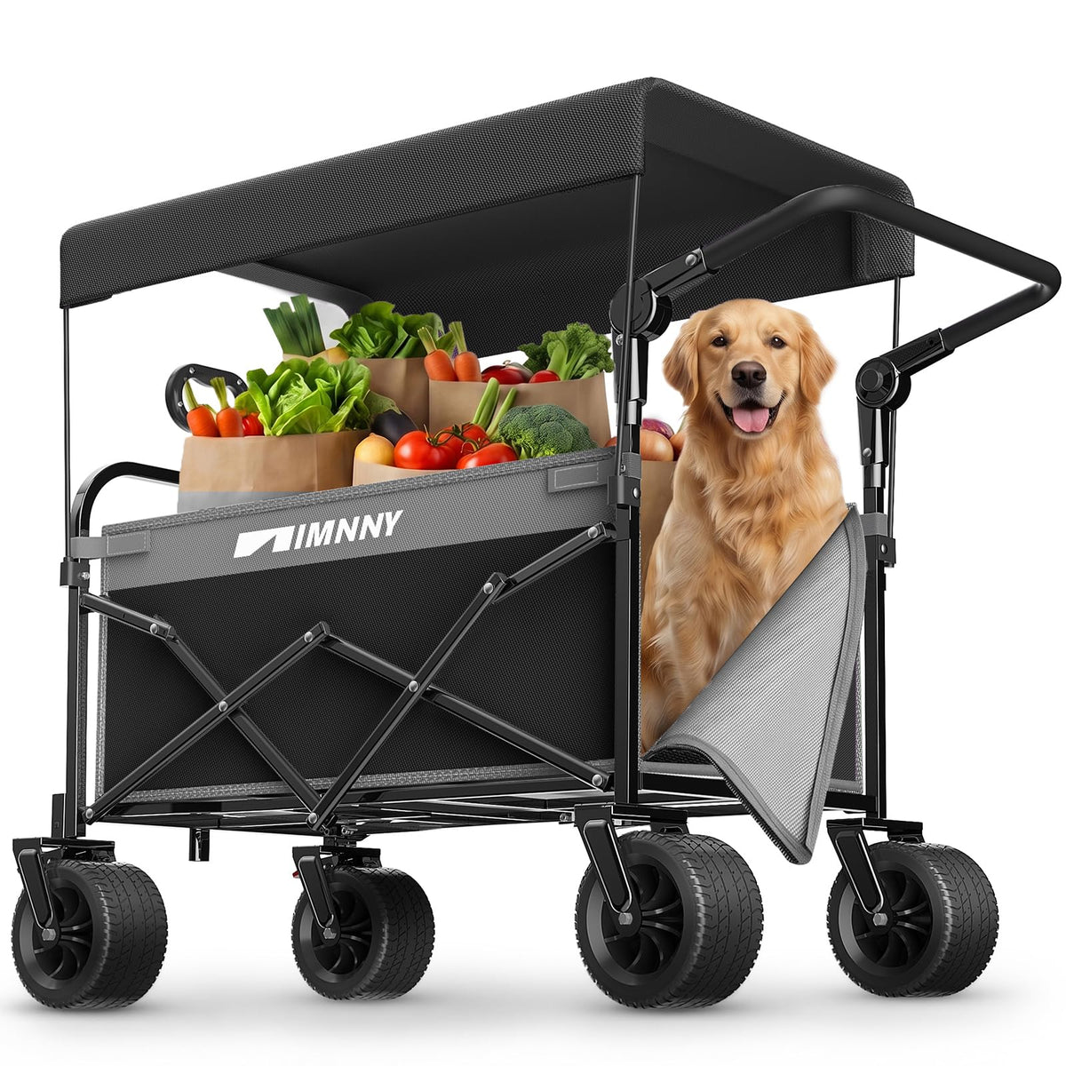 Collapsible Wagon with Canopy Black Q970