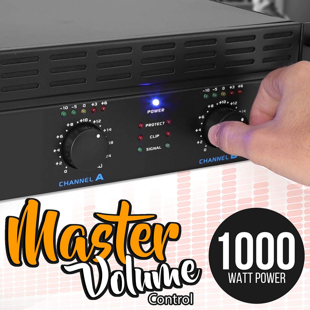1000 Watt 2-Channel Bluetooth Power Amplifier T283453