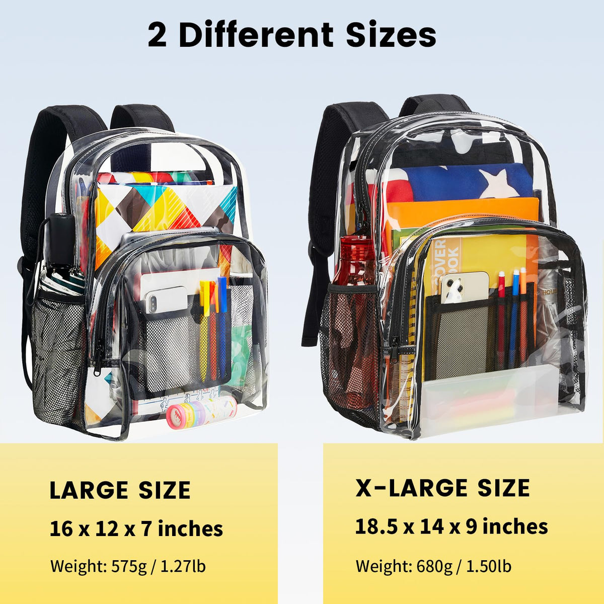 Clear Heavy Duty Black Backpack S537007