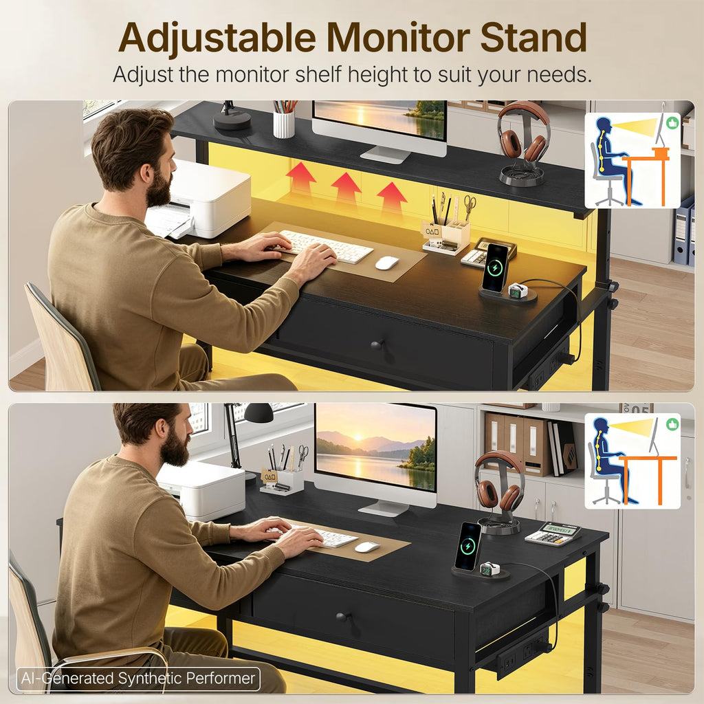 Computer Desk with Monitor Stand U743522