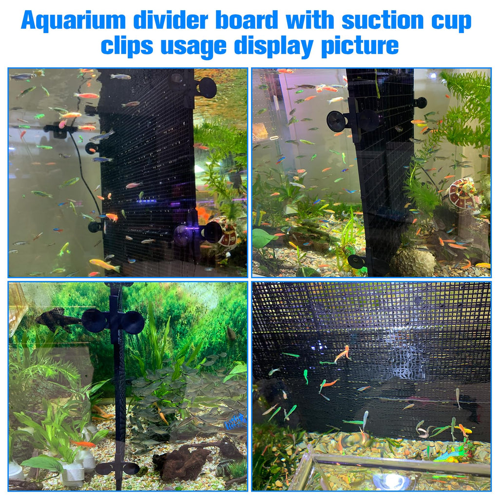 Fish Tank Divider with Suction Cups Adjustable Aquarium Isolation Board Z833