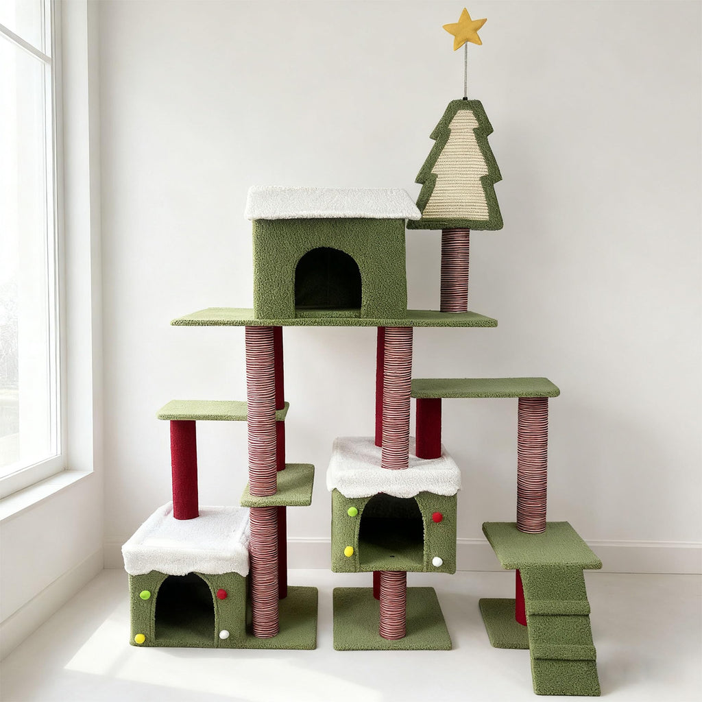 70 Inch Cat Tree with 3 Condos & Climbing Ladder O71708