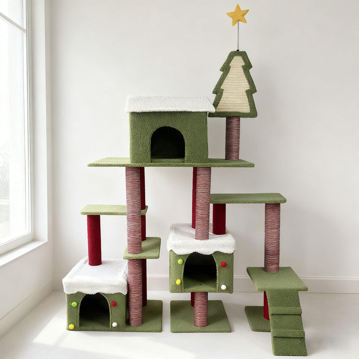 70 Inch Cat Tree with 3 Condos & Climbing Ladder O71708