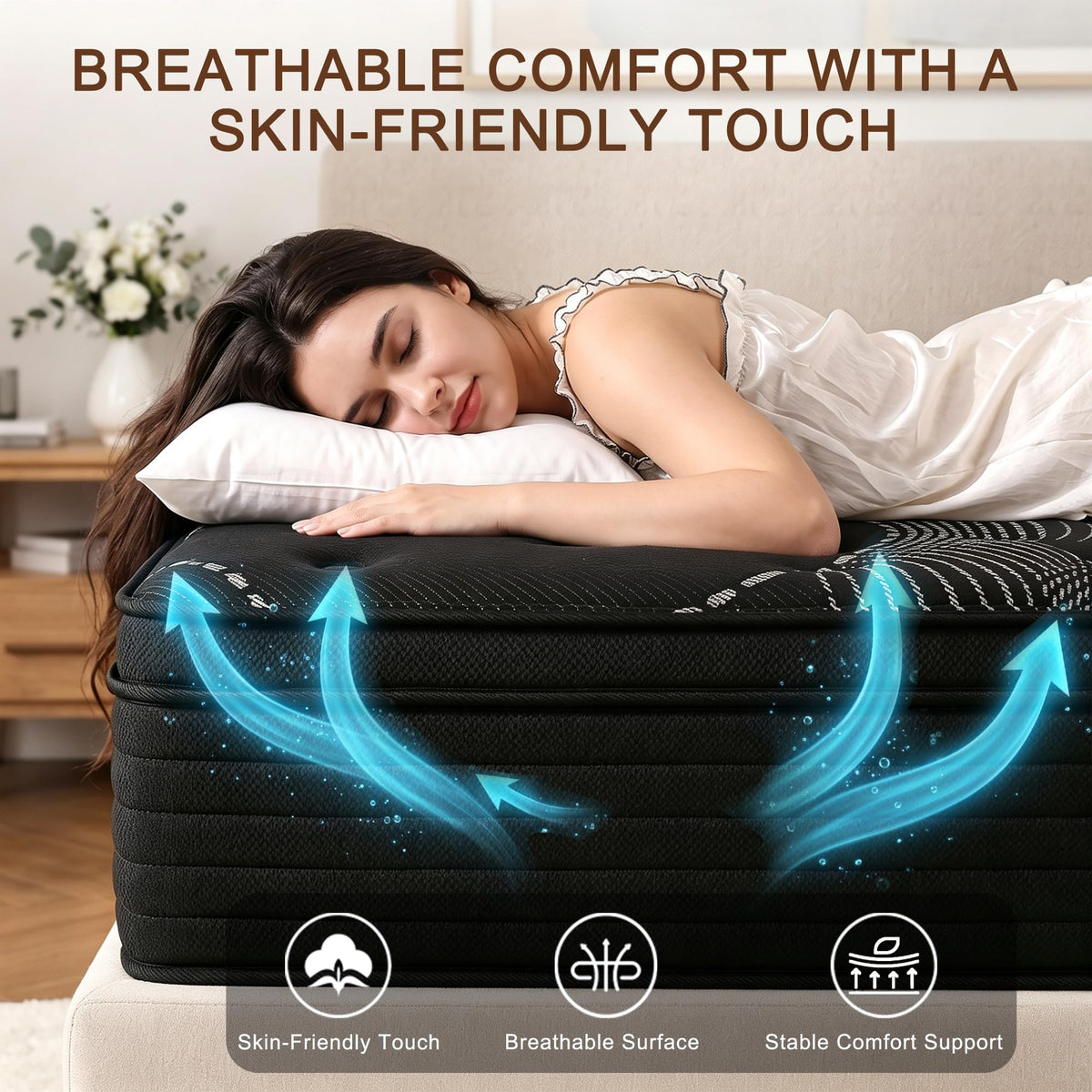 Full Size 12 Inch Hybrid Memory Foam Mattress K255