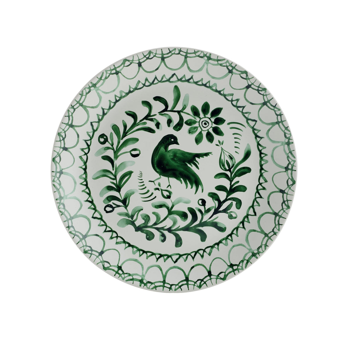 Green 12-Piece Stoneware Dinnerware Set Y255833