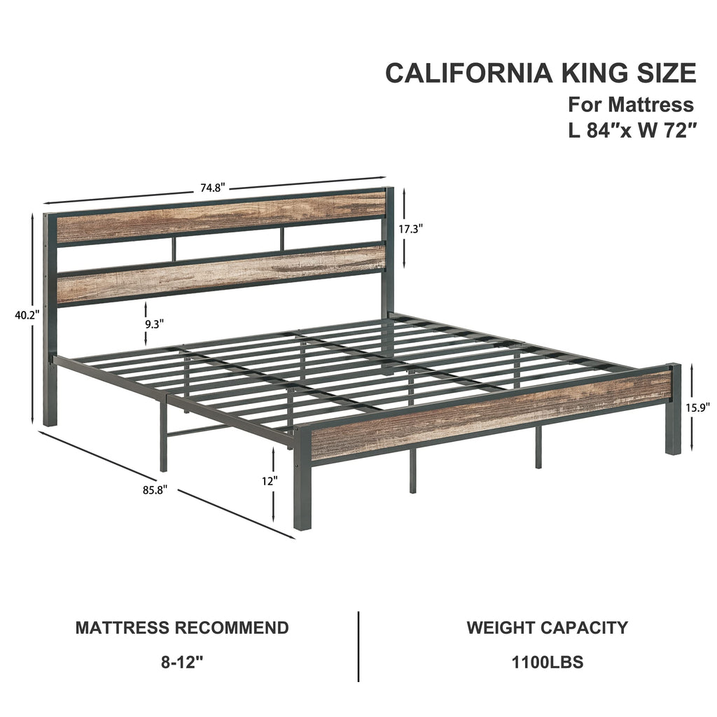 California King Bed Frame with Headboard Q938427