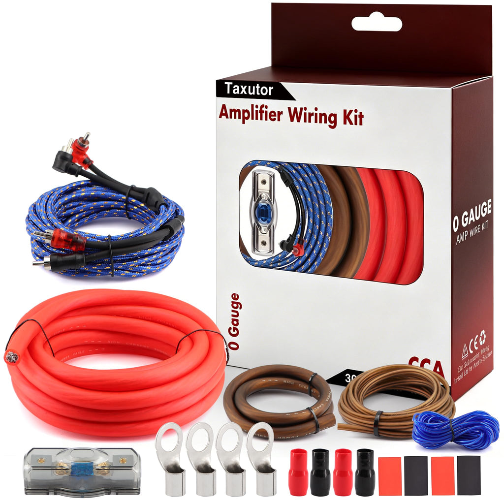 0 Gauge Amp Wiring Kit 3000W with 100A Fuse & RCA Cable T873