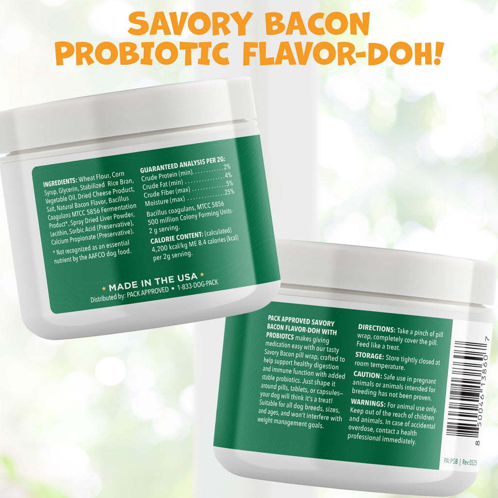 Probiotic Bacon Pill Wrap for Dogs 4.2oz R3390