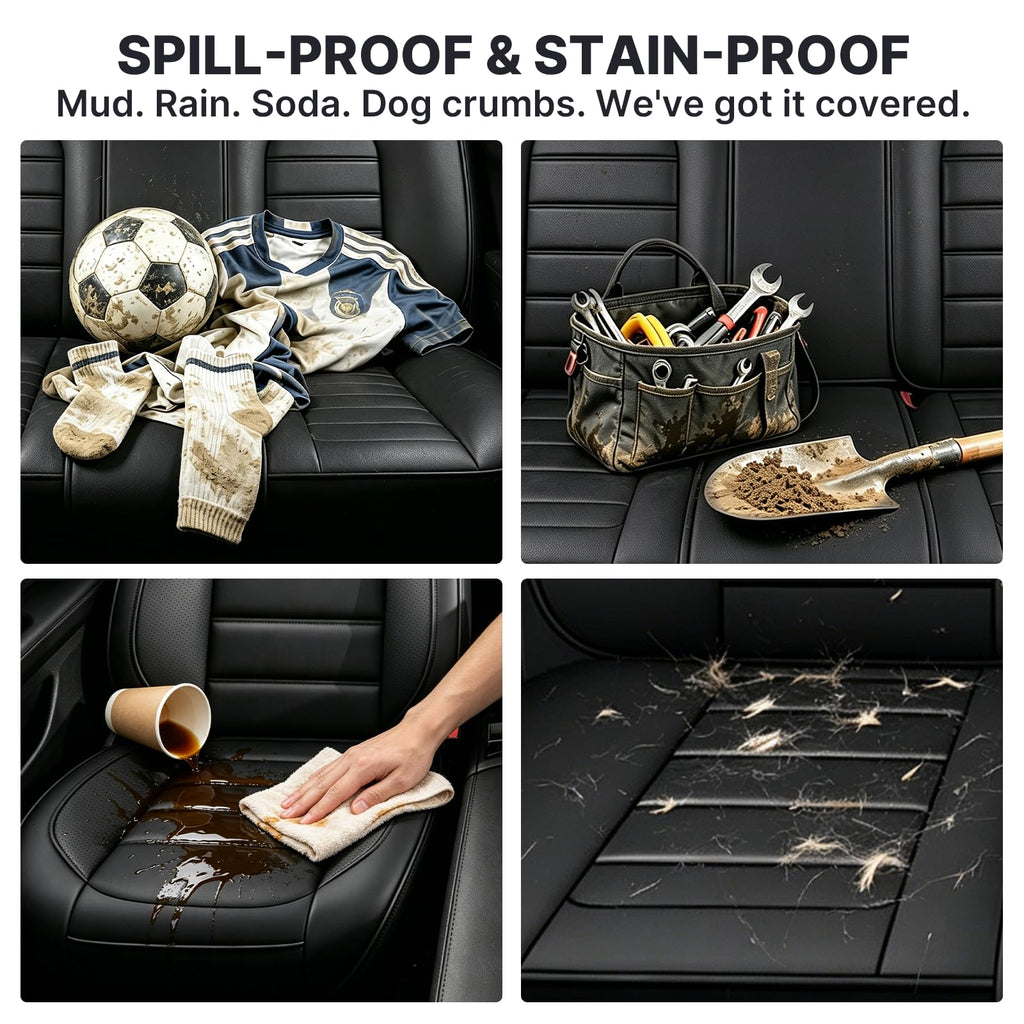 Waterproof Leather Car Seat Covers Set of 5 V24588