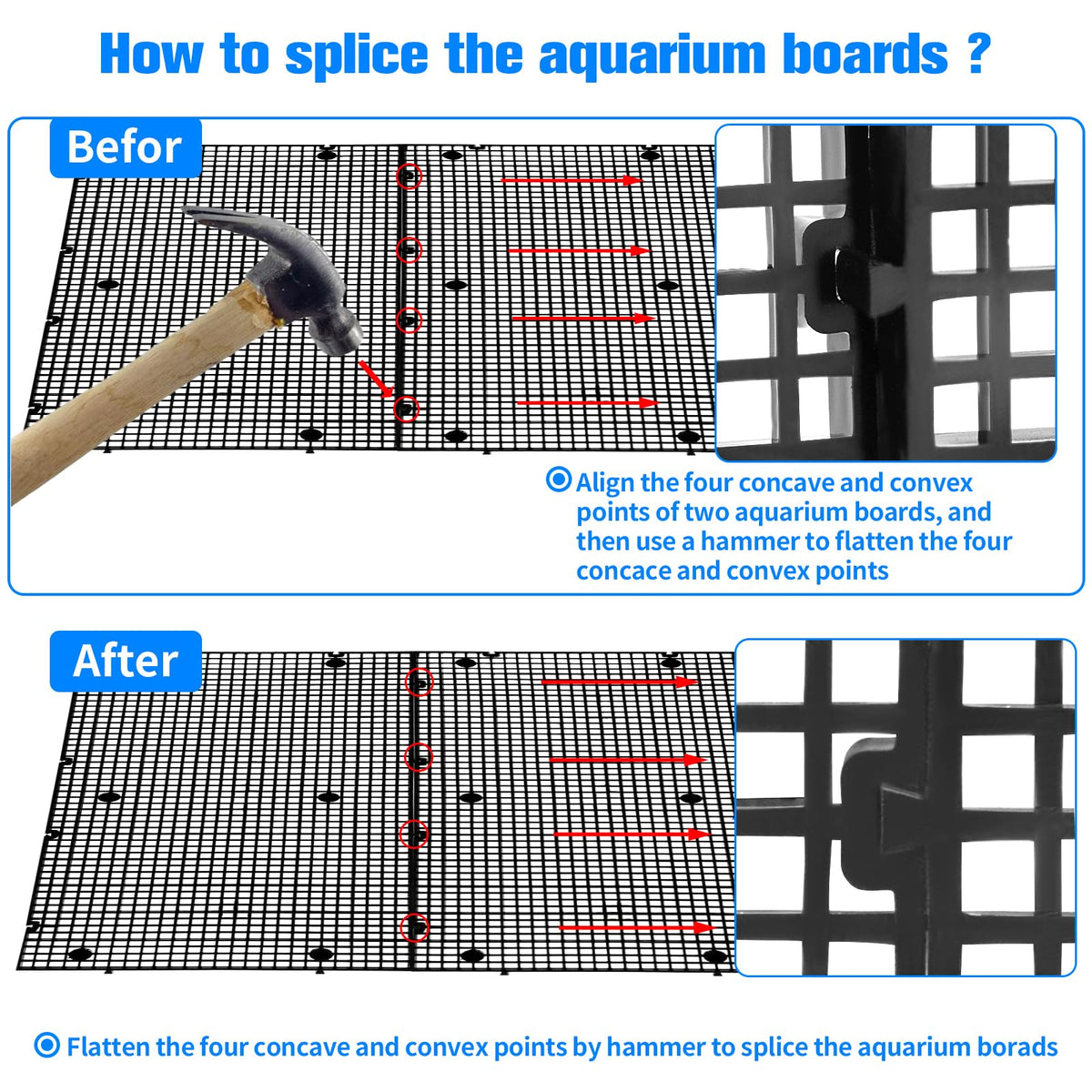 Fish Tank Divider with Suction Cups Adjustable Aquarium Isolation Board Z833